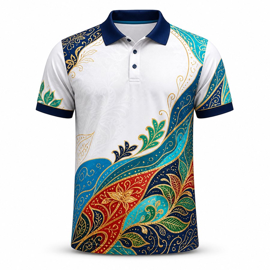 Batik inspired sublimation uniform product