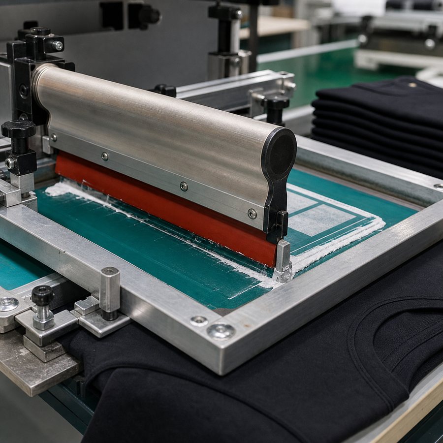 Silkscreen printing process on t-shirt