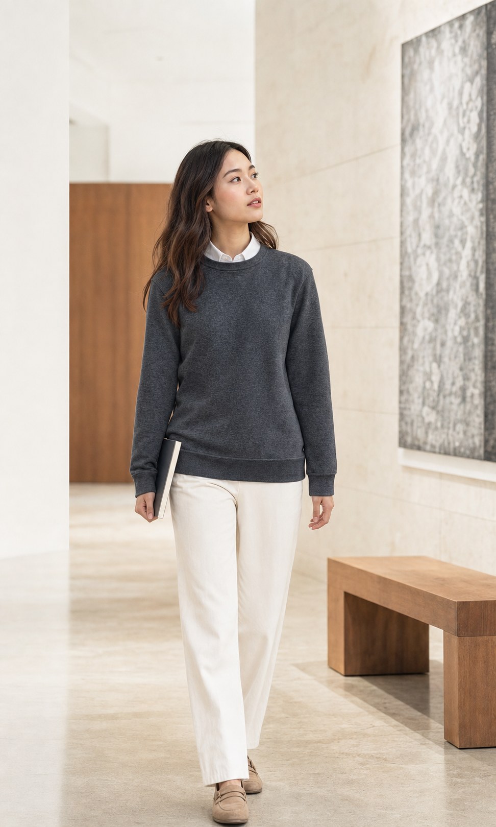 S01 Crew Neck Long-Sleeved Fleece Sweater